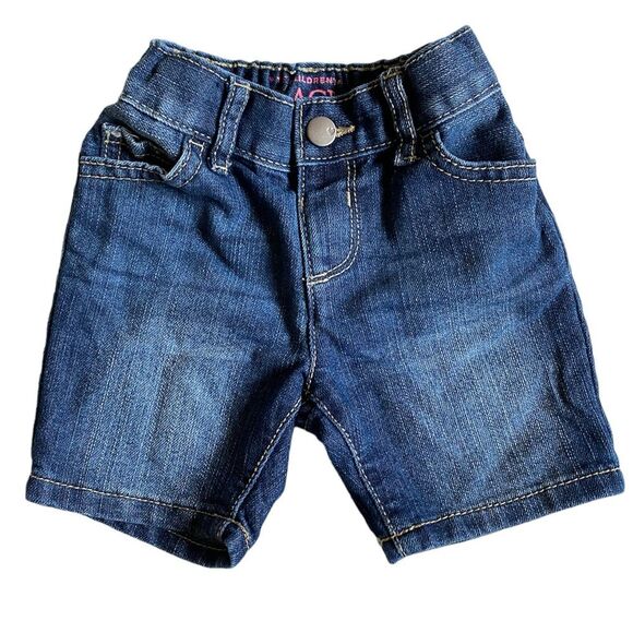 The Children's Place Toddler Girls Denim Shortie Shorts Size 12-18 M Mid Wash - Picture 1 of 14